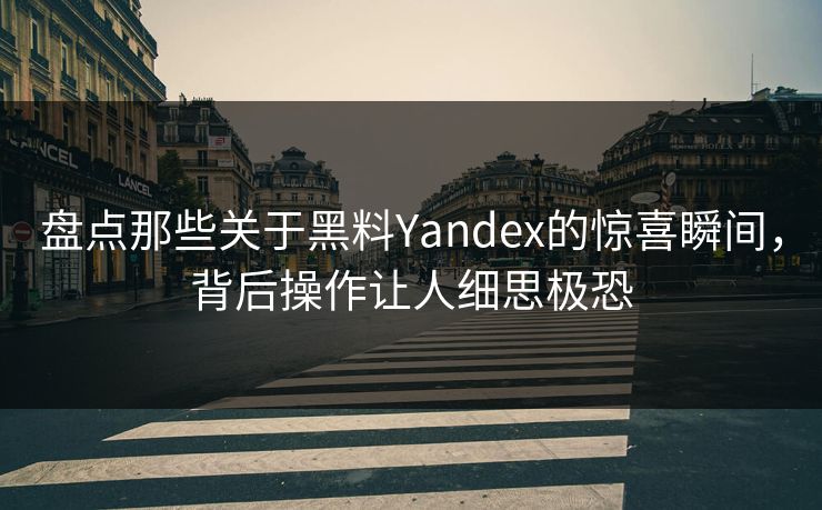 盘点那些关于黑料Yandex的惊喜瞬间，背后操作让人细思极恐