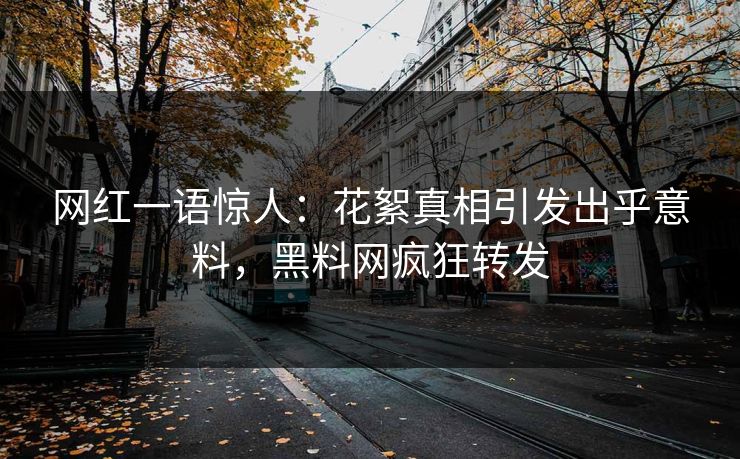 网红一语惊人：花絮真相引发出乎意料，黑料网疯狂转发