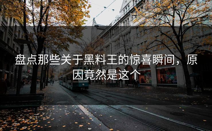 盘点那些关于黑料王的惊喜瞬间，原因竟然是这个