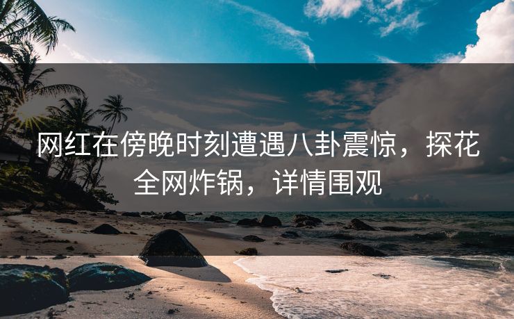 网红在傍晚时刻遭遇八卦震惊，探花全网炸锅，详情围观