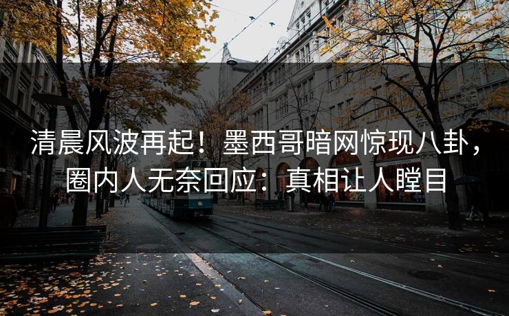 清晨风波再起!墨西哥暗网惊现八卦,圈内人无奈回应:真相让人瞠目